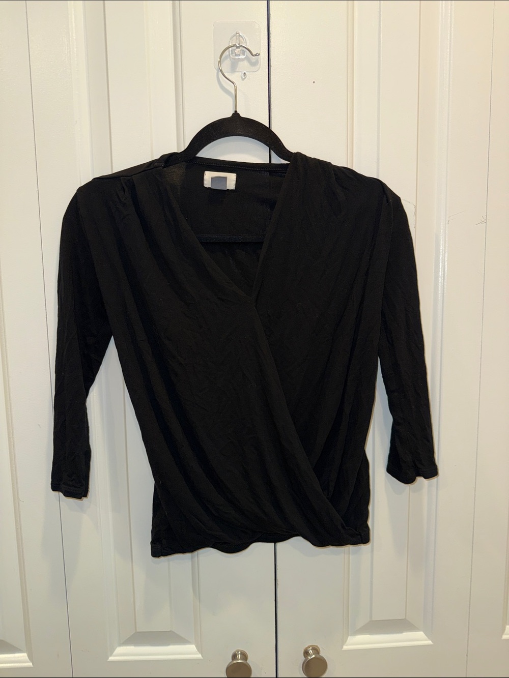 Old Navy Black Surplice Crossover Blouse